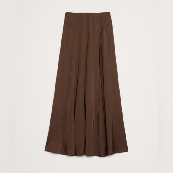 NWT Banana Republic Black Stretch Satin Maxi Skirt - Medium (817875) - Picture 5 of 5